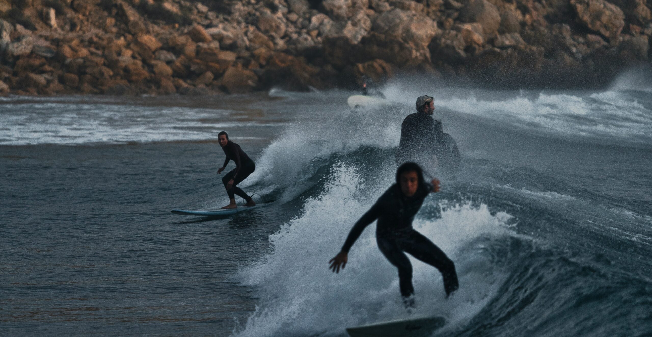Atlantic surf break at dawn in early summer