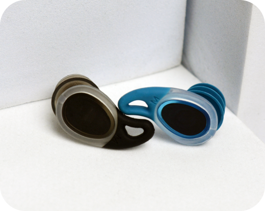 SEAR Plugs waterproof earplugs for swimming and surfing, ergonomic fit with interchangeable sizes and secure seal for water protection
